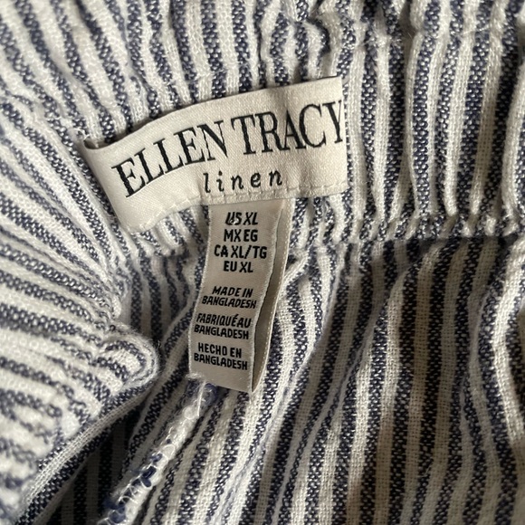 Ellen Tracy Linen Blend Wide Leg Pants - Picture 5 of 7